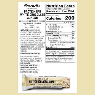 Foto 6 | Barra De Proteína Barebells Chocolate Blanco Y Almendras 20 G X 12 - Venta Internacional.