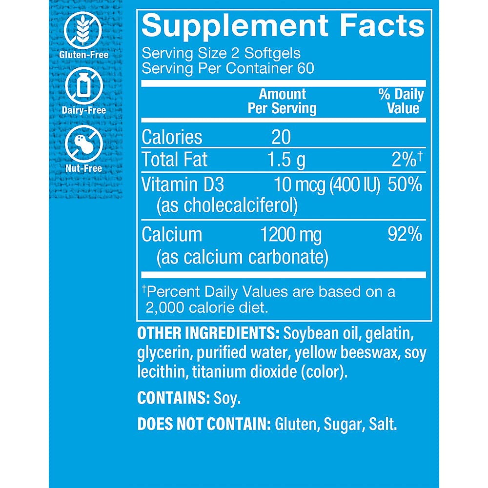 Foto 3 | Complemente The Vitamin Shoppe Calcium 1200 Mg Con Vitamina D3 - Venta Internacional.