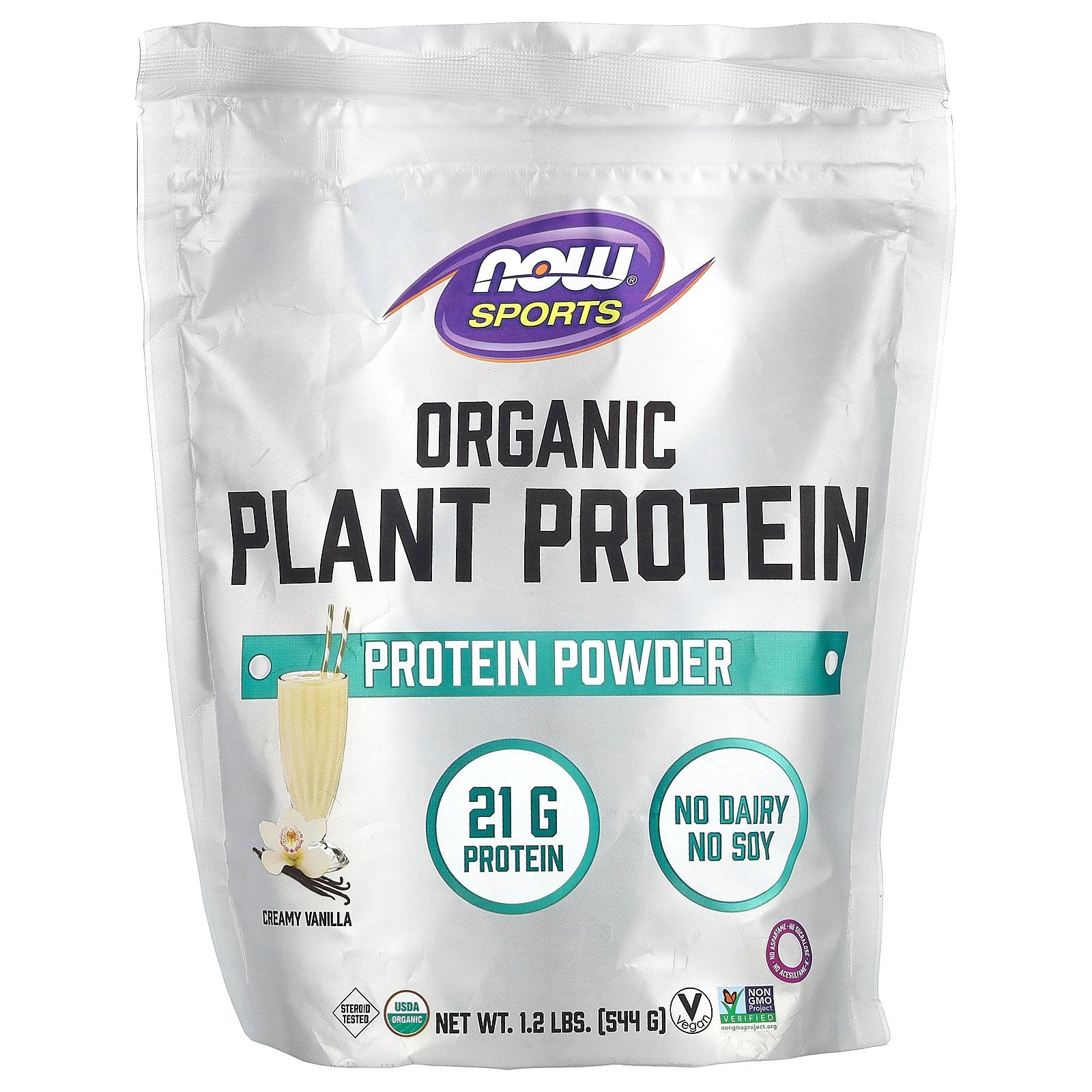 Foto 2 pulgar | Proteína En Polvo Now Foods Sports Organic Vegetal Cremosa Vainilla - Venta Internacional.