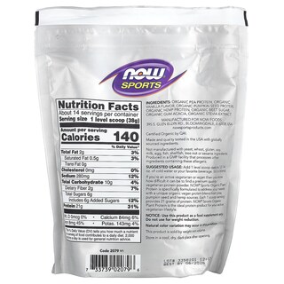 Foto 2 | Proteína En Polvo Now Foods Sports Organic Vegetal Cremosa Vainilla - Venta Internacional.