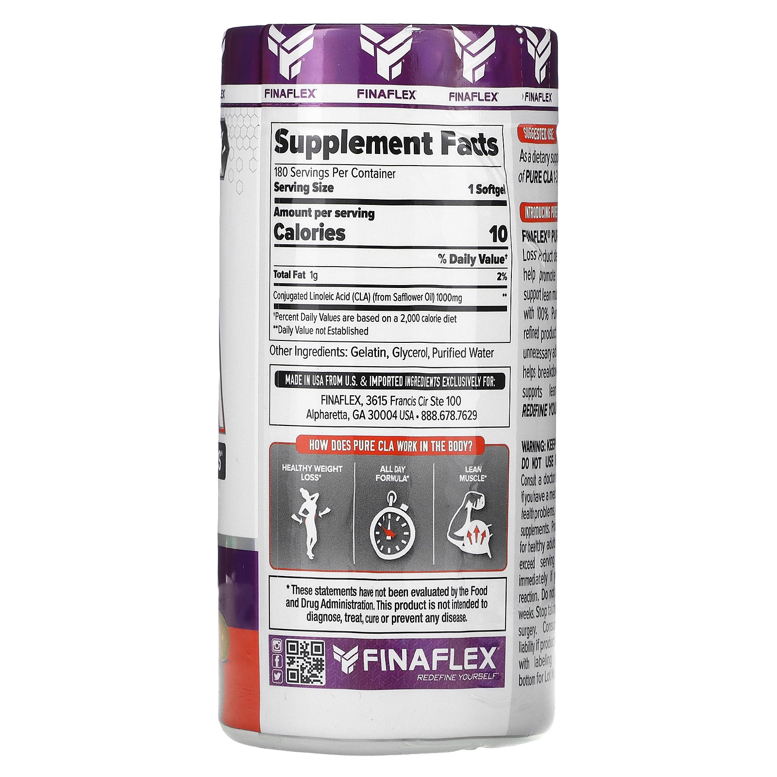 Foto 2 | Suplemento Finaflex Pure Cla 180 Cápsulas Blandas - Venta Internacional.