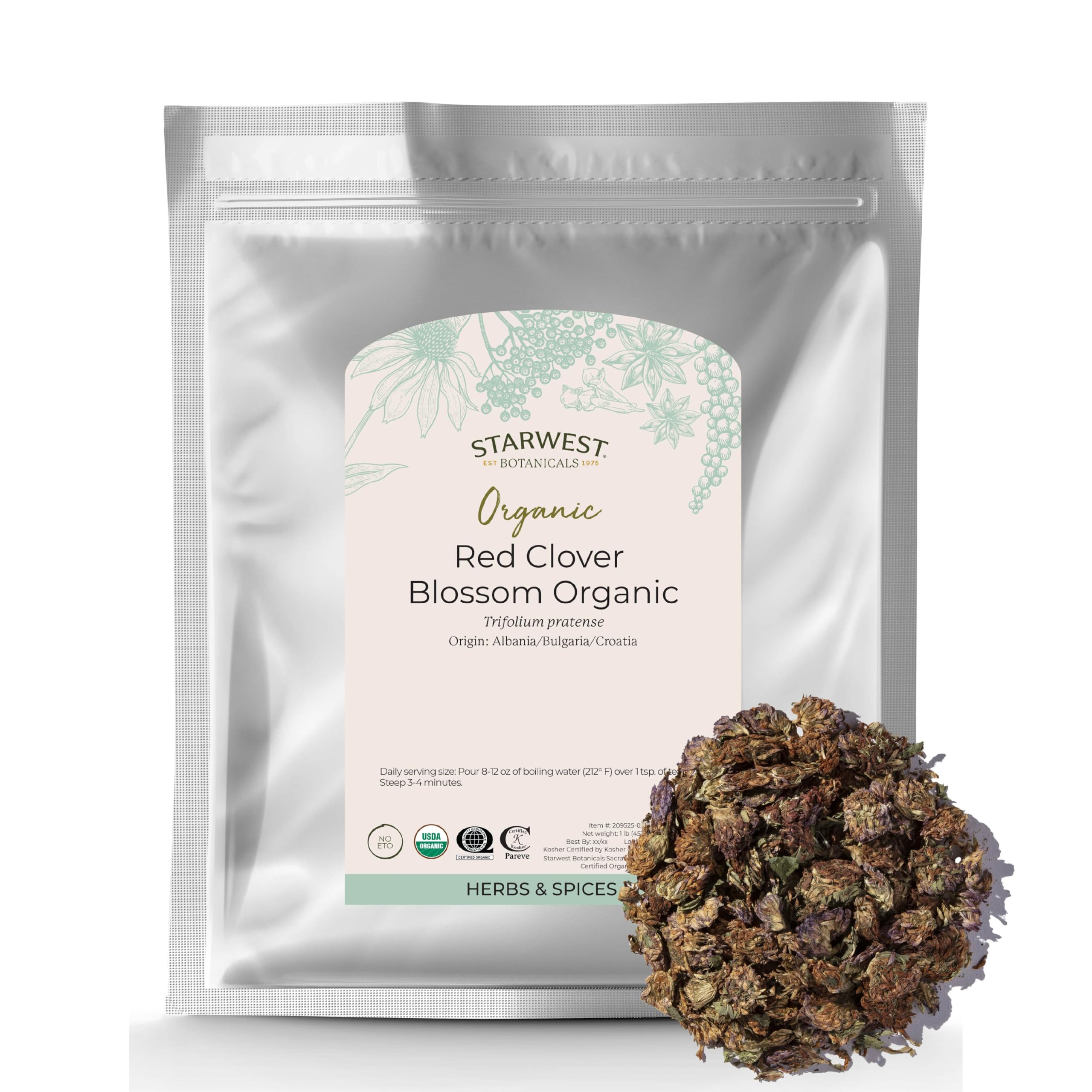 Foto 2 pulgar | Té Orgánico Integral De Flores De Trébol Rojo Secas 454 G - Starwest - Venta Internacional.