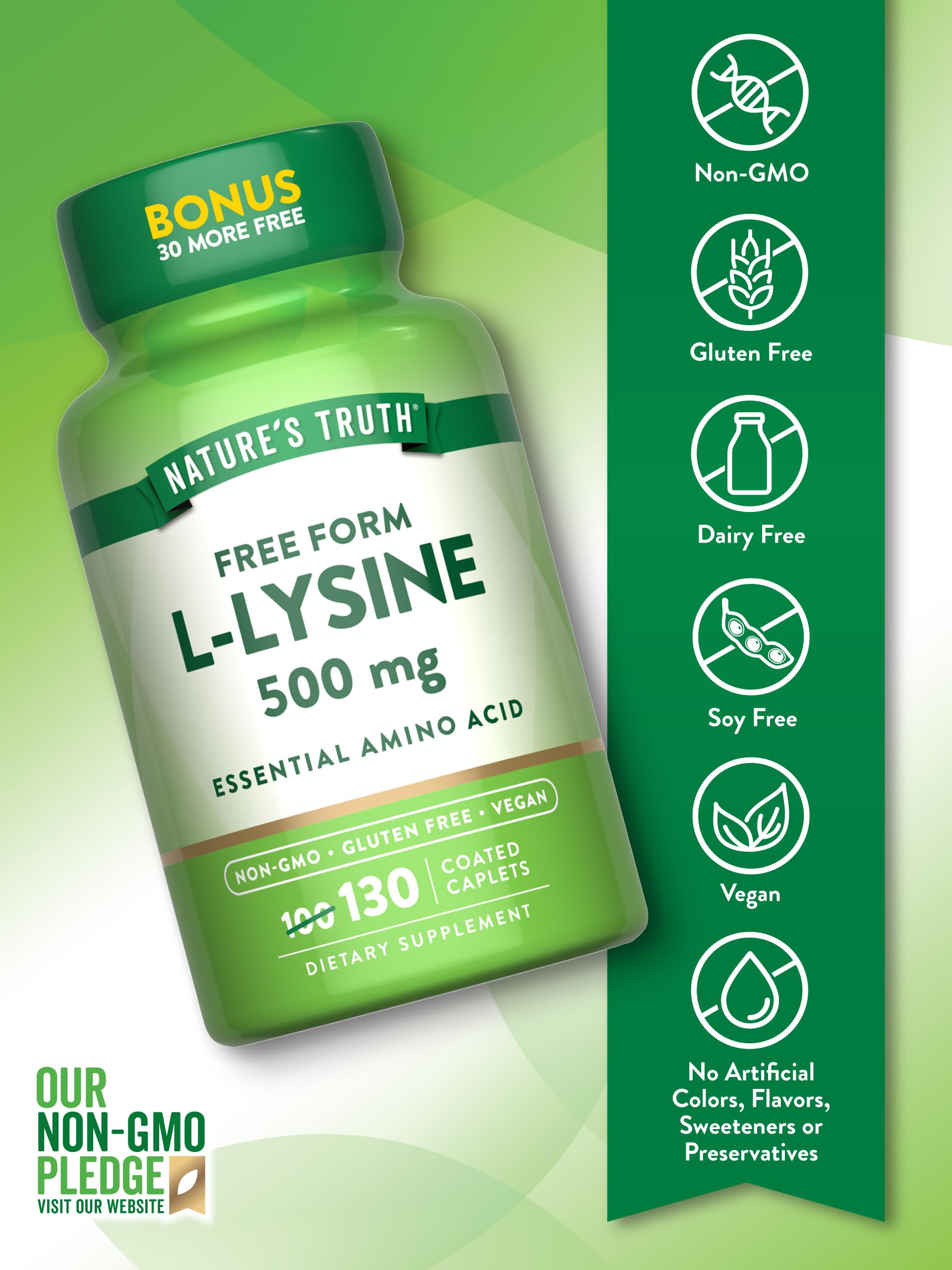 Foto 4 pulgar | Suplemento Nature's Truth L-lisina 500 Mg 130 Cápsulas - Venta Internacional.