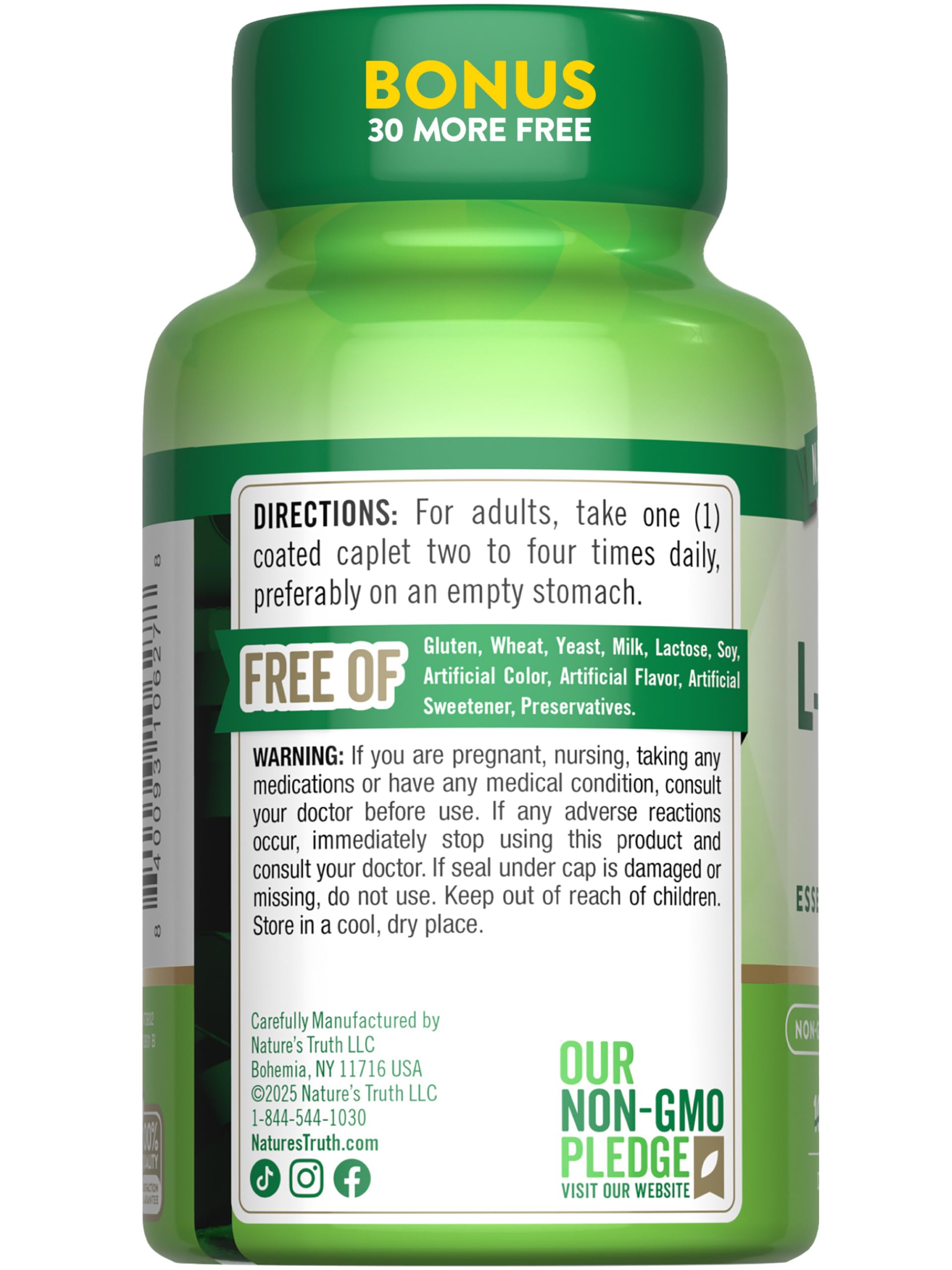 Foto 8 pulgar | Suplemento Nature's Truth L-lisina 500 Mg 130 Cápsulas - Venta Internacional.