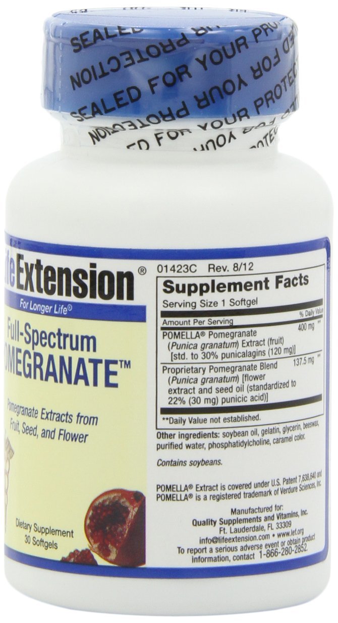 Foto 3 pulgar | 30 Cápsulas Blandas Supplement Life Extension Full-spectrum Pomegranate - Venta Internacional.