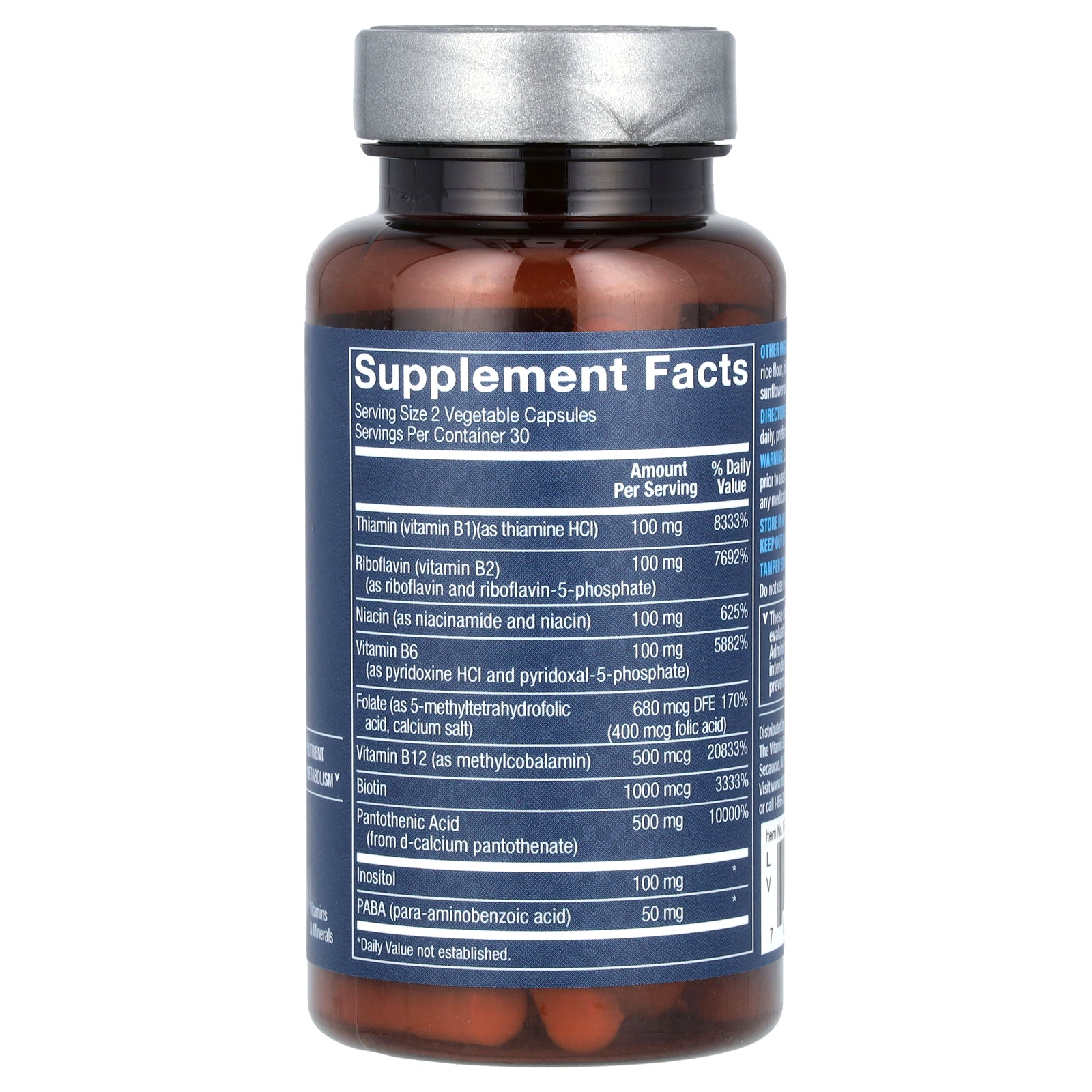 Foto 3 pulgar | Suplemento Vthrive Bioactive B-complex 60 Cápsulas Vegetales - Venta Internacional.