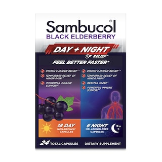 Foto 1 | Suplemento Alimenticio Sambucol Black Elderberry Day & Night Relief 24 Cápsulas - Venta Internacional.