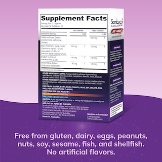 Foto 2 | Suplemento Alimenticio Sambucol Black Elderberry Day & Night Relief 24 Cápsulas - Venta Internacional.