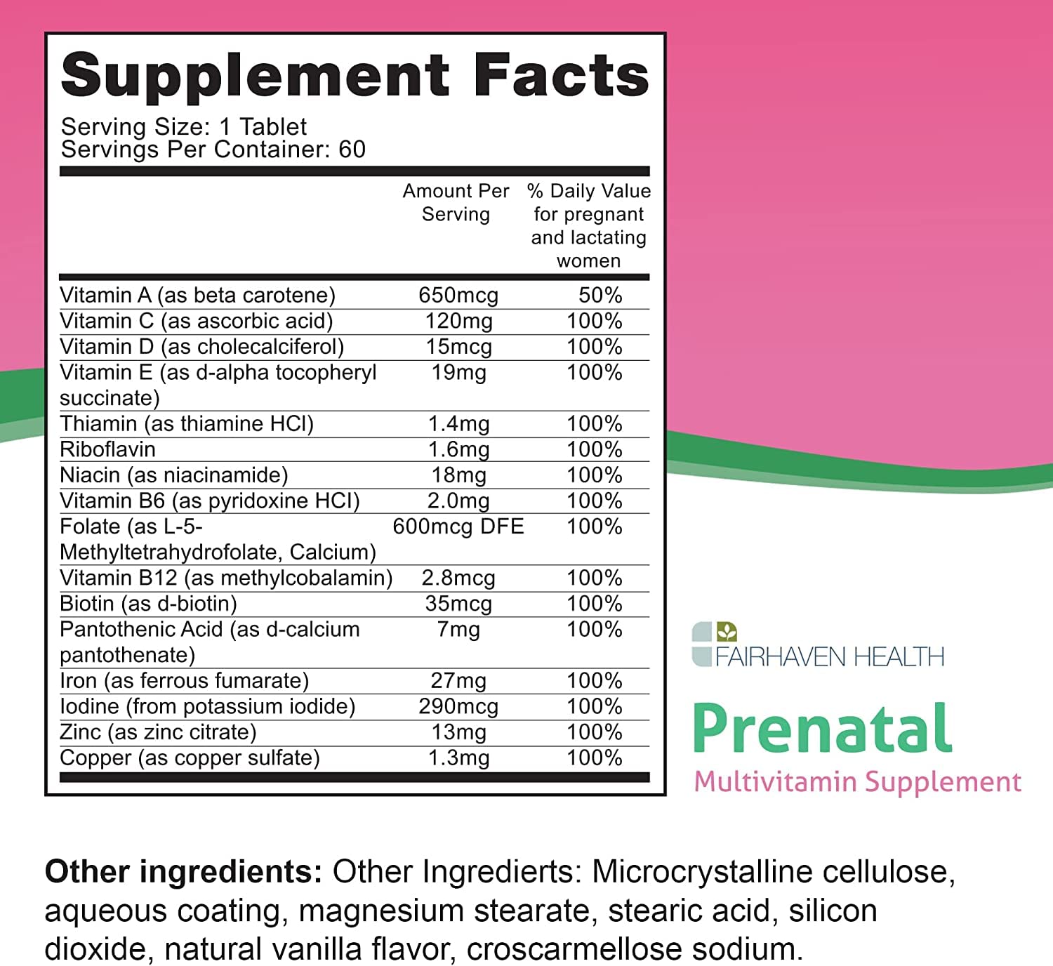 Foto 3 pulgar | Multivitamínico Prenatal Fairhaven Health Peapod 1 Por Día  60 Tabletas - Venta Internacional