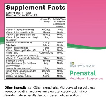 Foto 2 | Multivitamínico Prenatal Fairhaven Health Peapod 1 Por Día 60 Tabletas - Venta Internacional