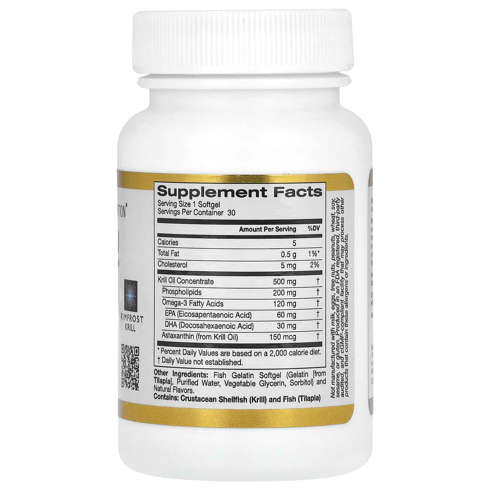 Foto 3 pulgar | Suplemento Alimenticio De Aceite De Krill Antártico De California Gold Nutrition  500 Mg - Venta Internacional
