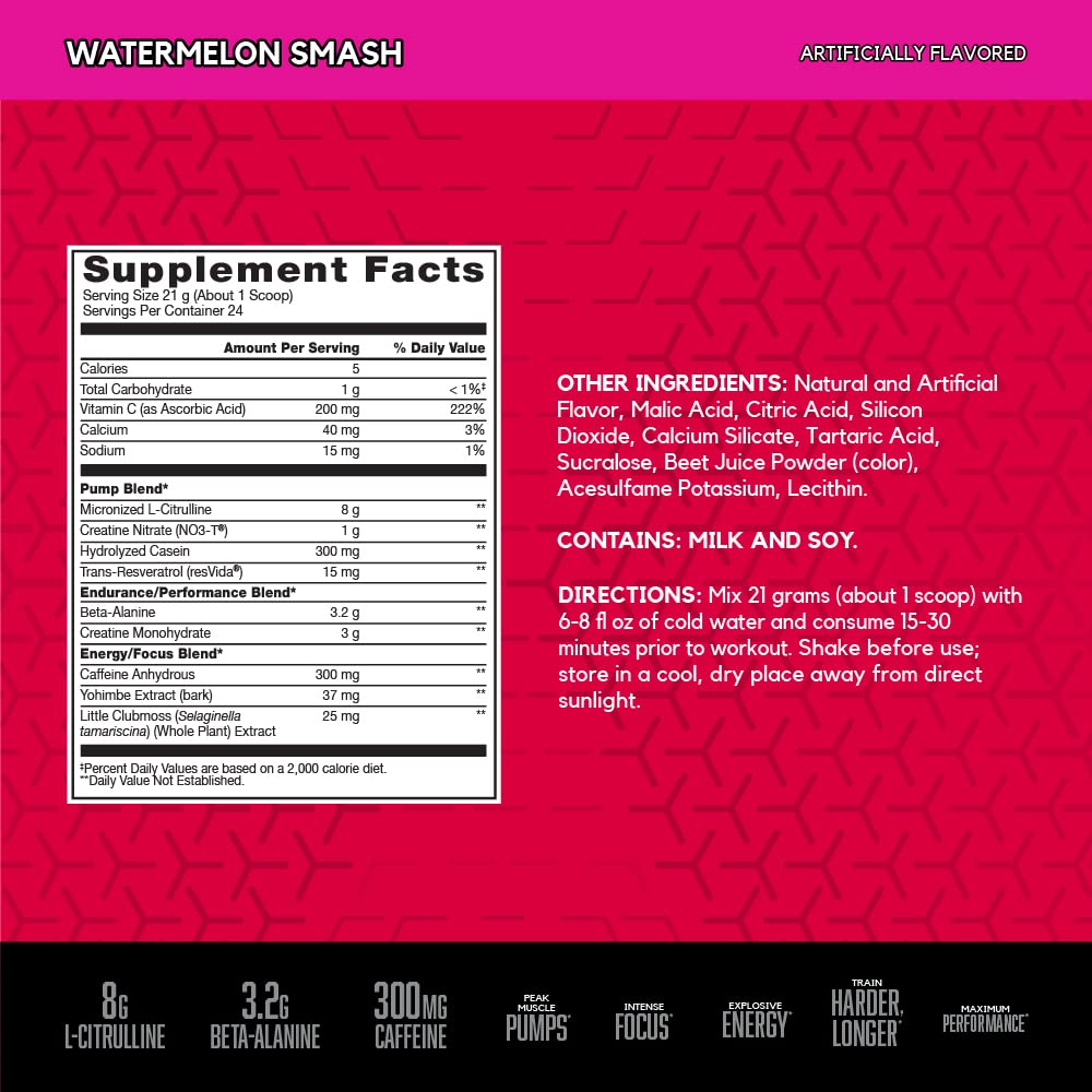 Foto 3 pulgar | Polvo Preentrenamiento Bsn N.o.-xplode Watermelon  24 Porciones - Venta Internacional.