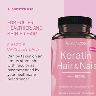 Foto 5 | Suplemento Regenerador Capilar Reserveage Keratin Con Biotina 60 Cápsulas - Venta Internacional.