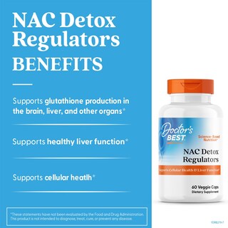 Foto 3 | Supplement Doctor's Best Nac Detox Regulators 60 Cápsulas Vegetarianas - Venta Internacional.