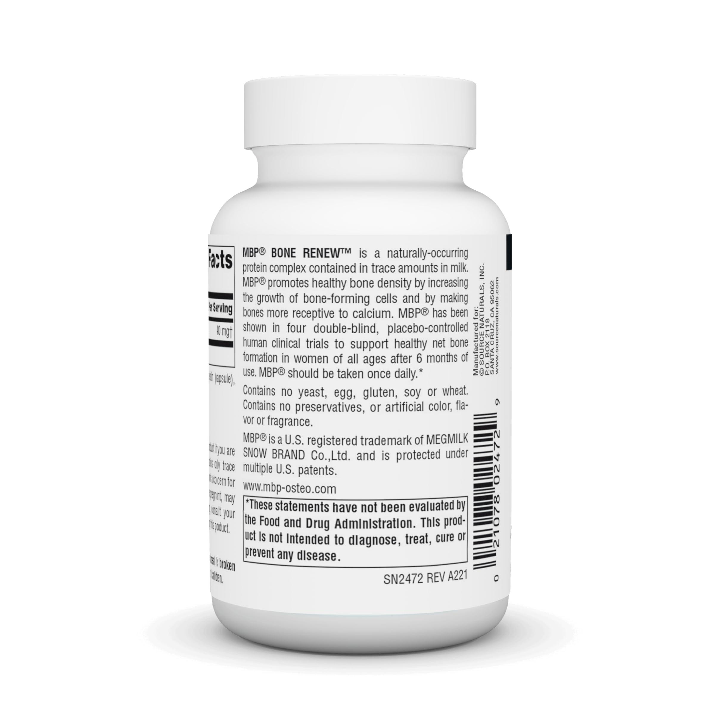 Foto 4 pulgar | Suplemento Source Naturals Mbp Bone Renew 60 Cápsulas - Venta Internacional.
