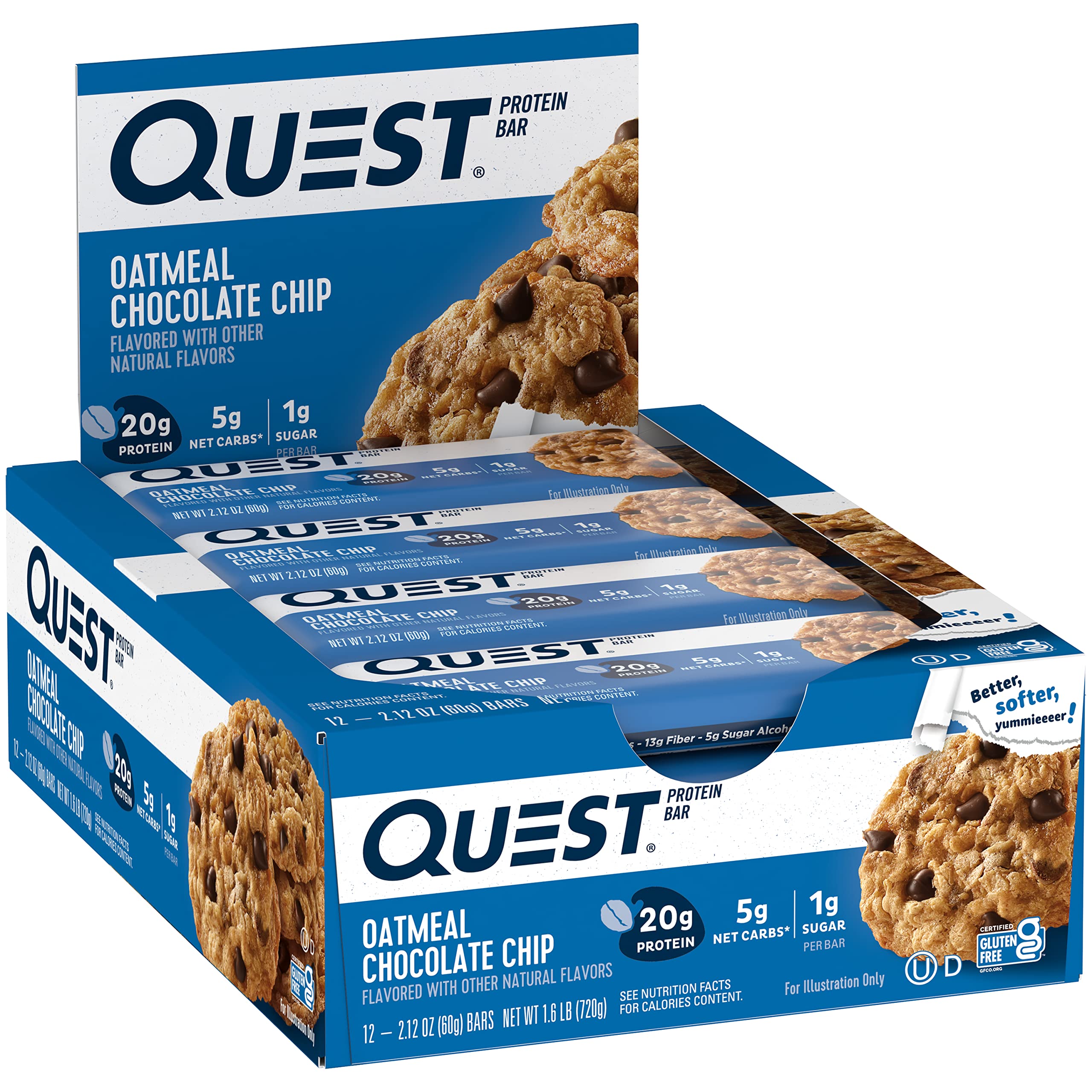 Foto 3 pulgar | Protein Bars Quest Nutrition Con Chispas De Avena Y Chocolate  20 G - Venta Internacional.
