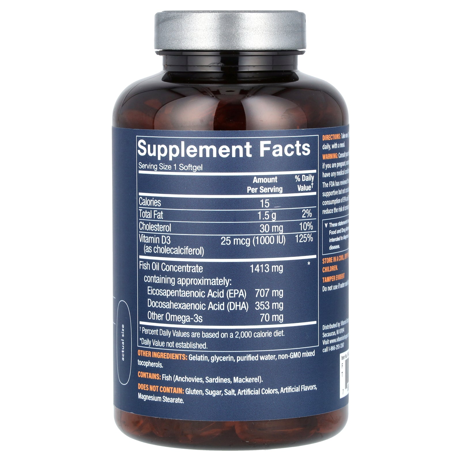 Foto 2 | Suplemento Vthrive Premium De Aceite De Pescado Omega-3 120 Cápsulas Blandas - Venta Internacional.