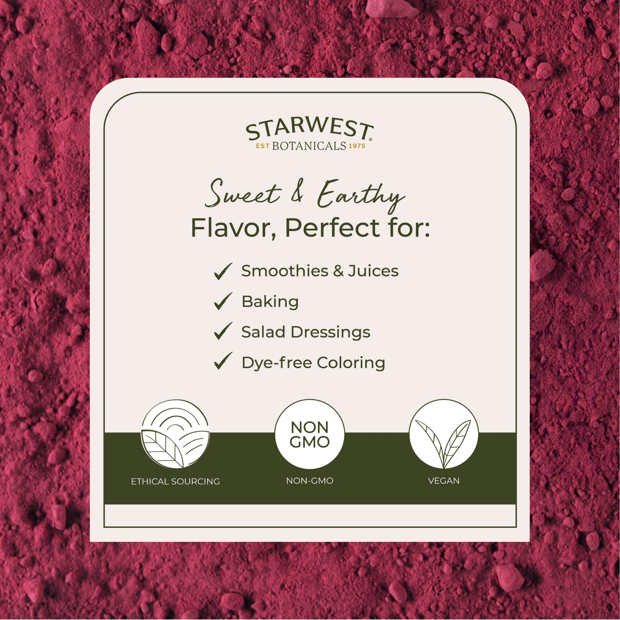 Foto 3 | Raíz De Remolacha En Polvo Starwest Botanicals  Bolsa Orgánica De 454 G - Venta Internacional.