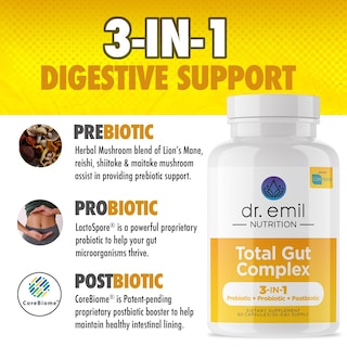 Foto 2 | Suplementos Dr. Emil Nutrition Total Gut Health 60 Cápsulas - Venta Internacional.