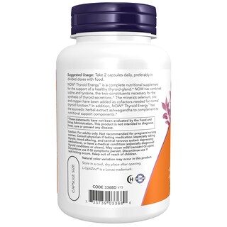 Foto 3 | Suplemento Now Foods Thyroid Energy 90 Cápsulas Vegetarianas - Venta Internacional.