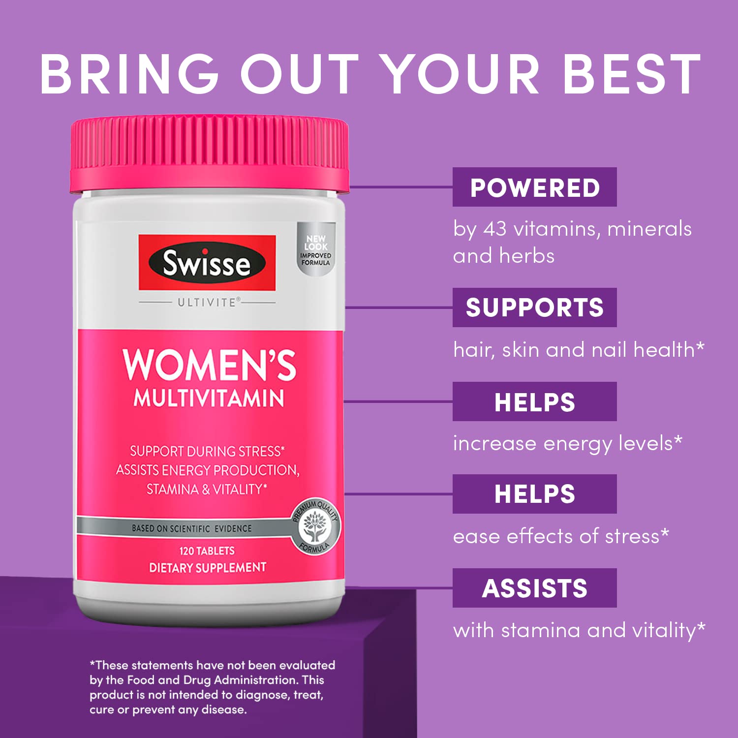 Foto 4 pulgar | Suplemento Multivitamínico Swisse Daily Women 120 Comprimidos - Venta Internacional.