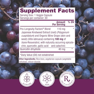Foto 2 | Suplemento Reserveage Beauty Resveratrol 100 Mg 30 Cápsulas - Venta Internacional.