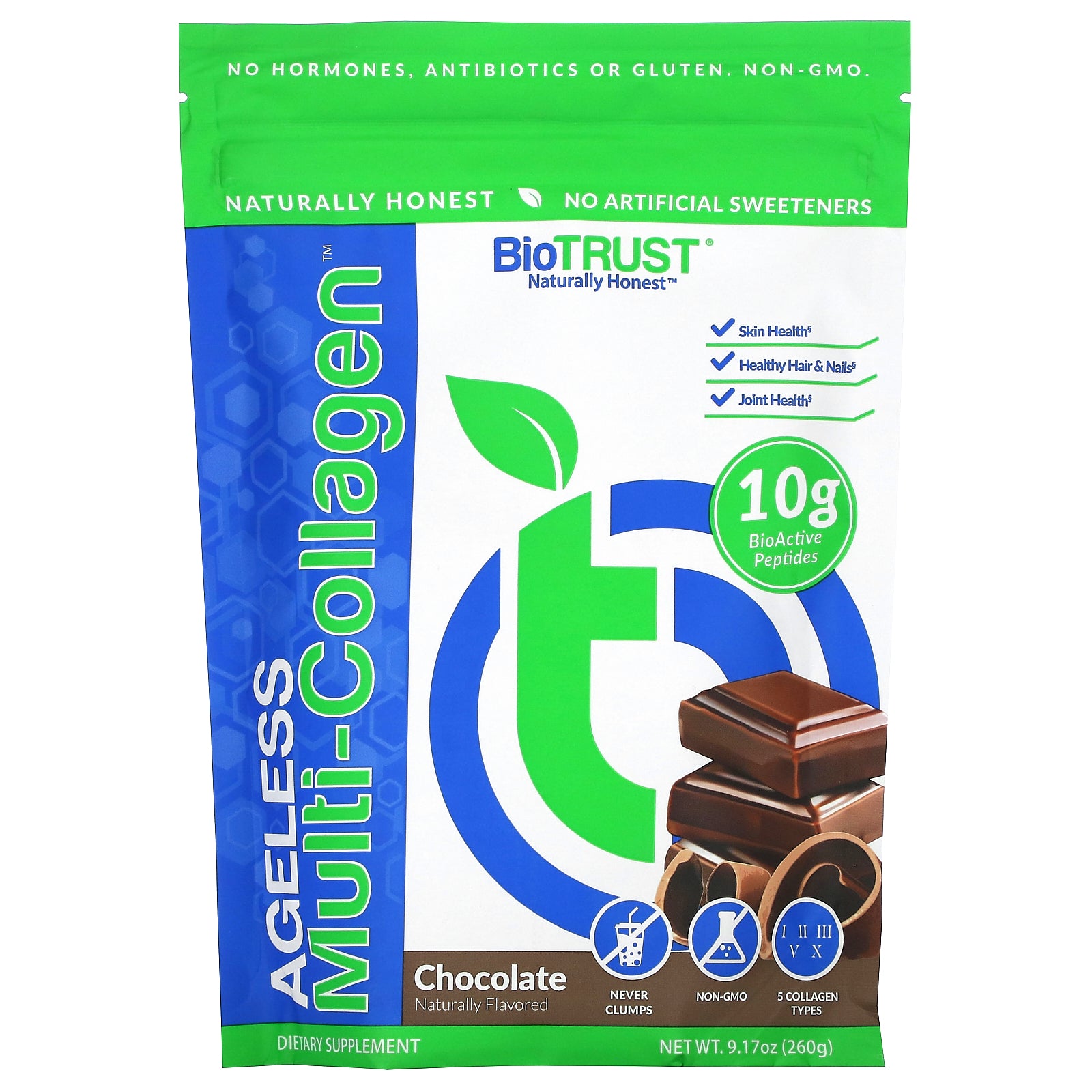 Foto 2 pulgar | Suplemento Biotrust Ageless Multicolágeno Chocolate 260 G - Venta Internacional.