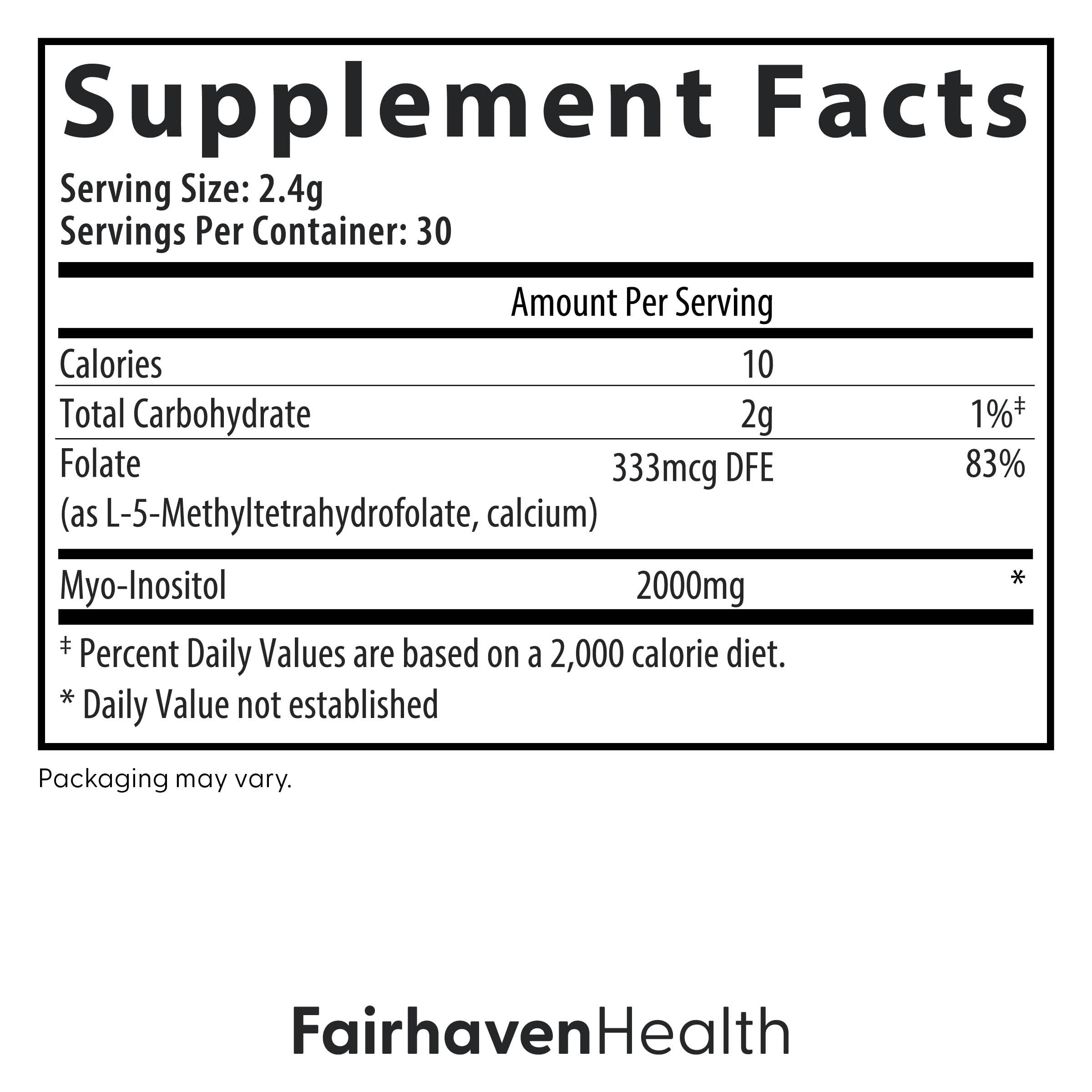 Foto 4 pulgar | Suplemento De Miofolato Fairhaven Health 2000 Mg/333 Mcg - Venta Internacional.