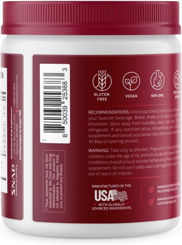 Foto 6 pulgar | Suplemento Snap Supplements Heart Beets Parent New 4 Powder - Venta Internacional.