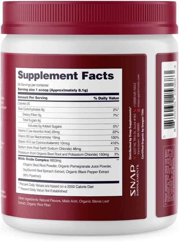 Foto 7 pulgar | Suplemento Snap Supplements Heart Beets Parent New 4 Powder - Venta Internacional.
