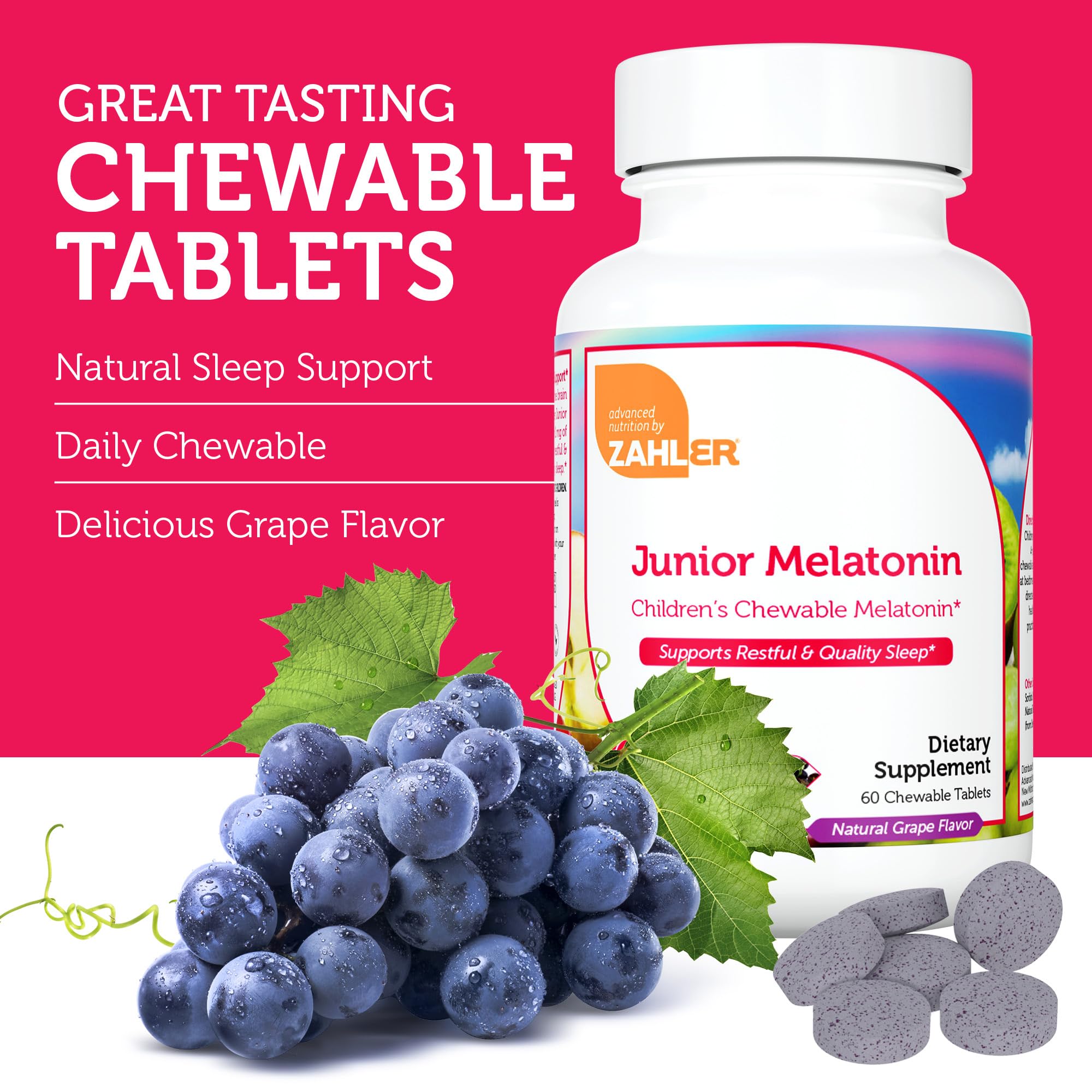 Foto 5 pulgar | Junior Melatonin Zahler 60 Tabletas-Venta Internacional