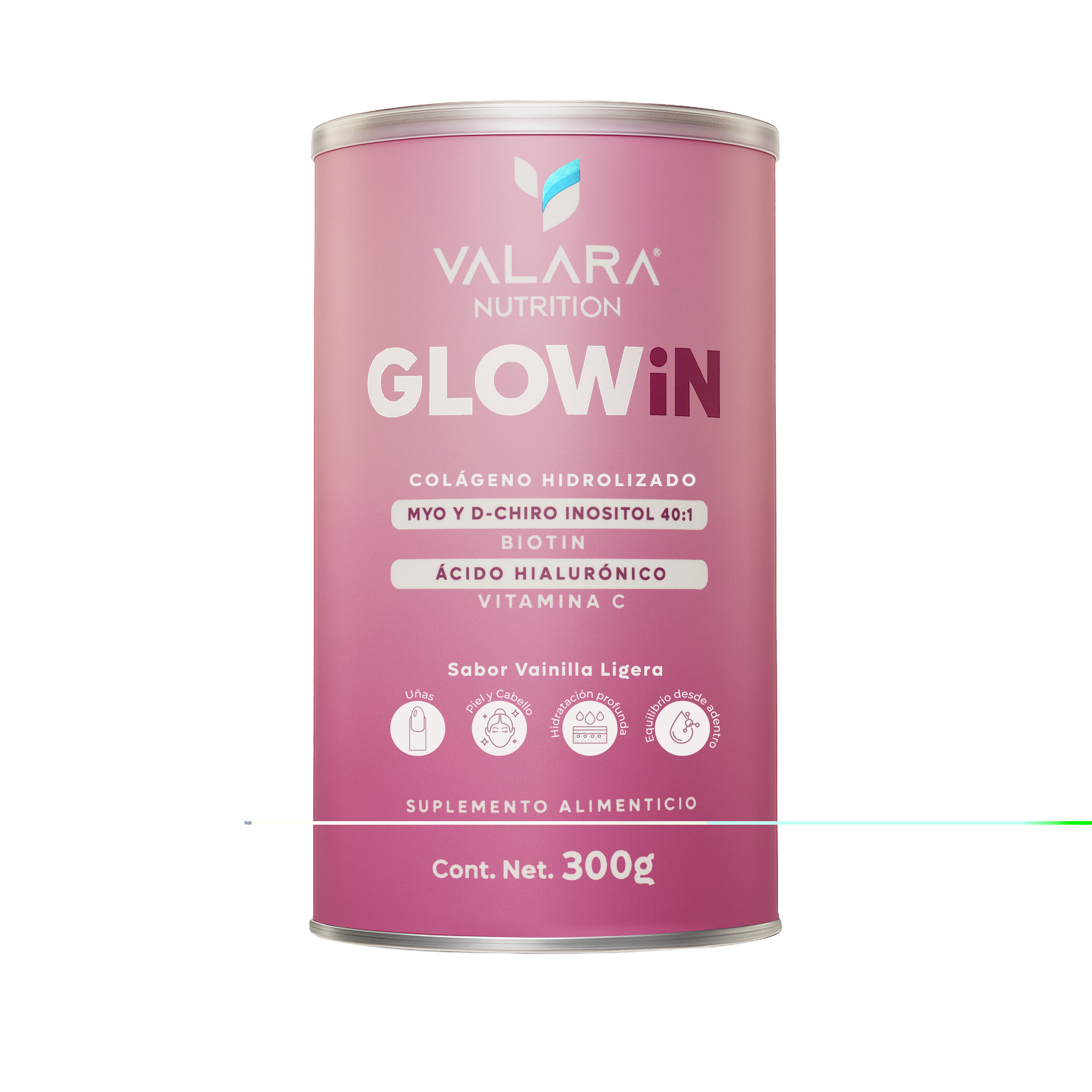 Foto 2 pulgar | Glowin Valara Colágeno Hidrolizado 300 Gr - Myo Y D Chiro Inositol  Biotina  Ácido Hialurónico Y Vitamina C