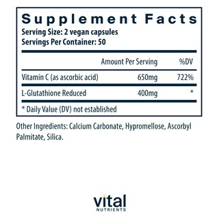 Foto 2 | Suplemento Vital Nutrients Glutatión 400 Mg 100 Cápsulas - Venta Internacional.