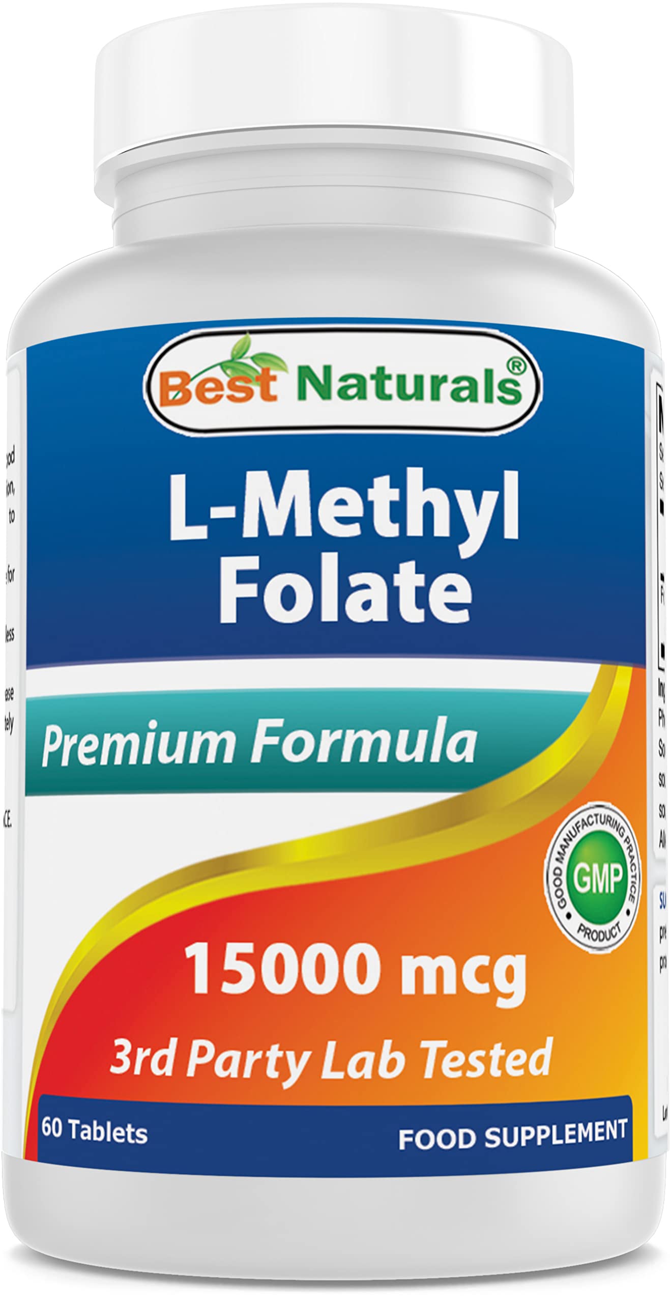 Foto 2 pulgar | Folato De Metilo Best Naturals 60 Tabletas-Venta Internacional