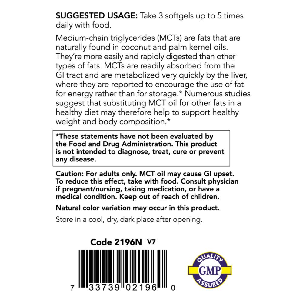 Foto 3 | Aceite Mct Supplement Now Sports Nutrition 1000 Mg 150 Cápsulas- Venta Internacional