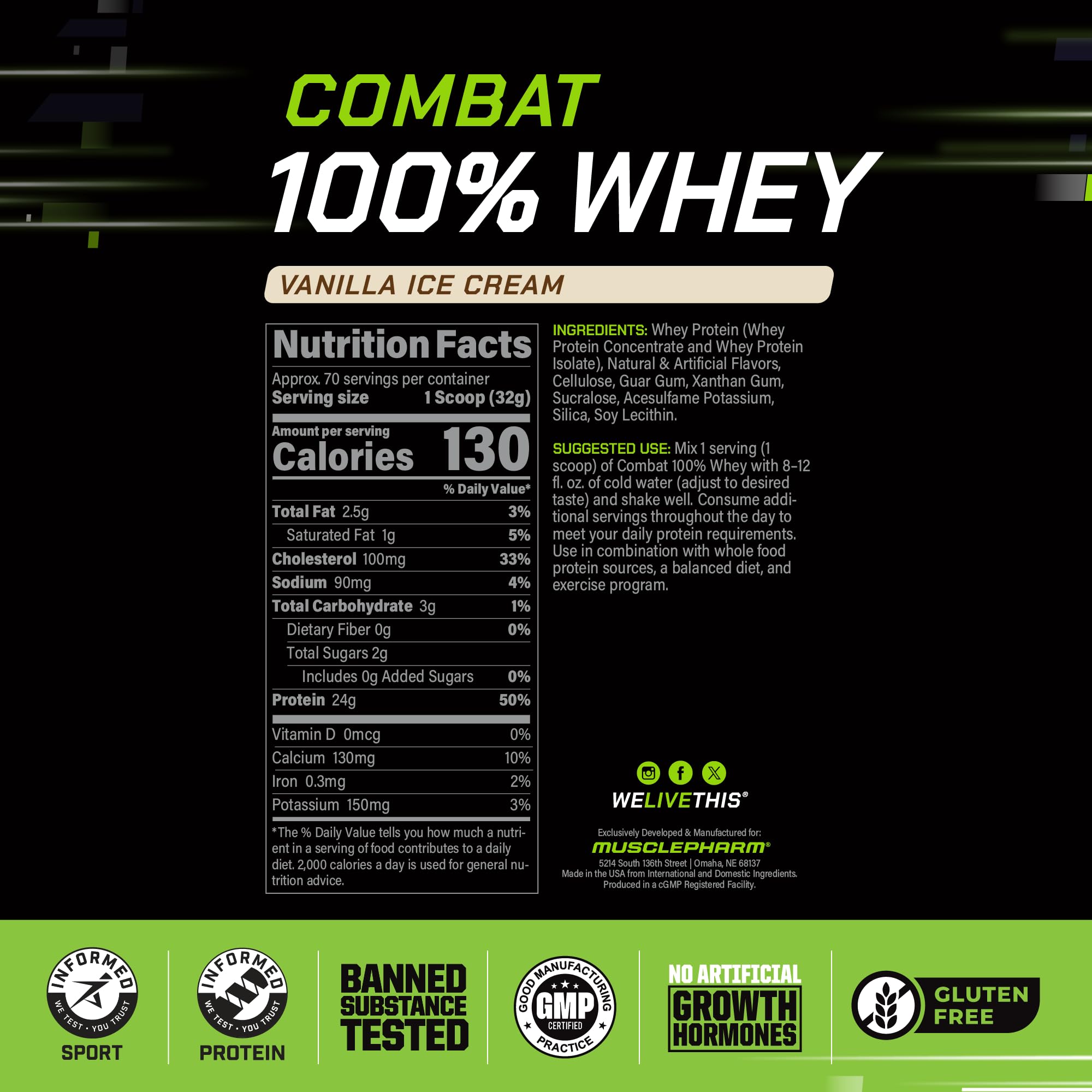 Foto 4 pulgar | Proteína de Suero MusclePharm Vainilla 2.27 Kg - Venta Internacional