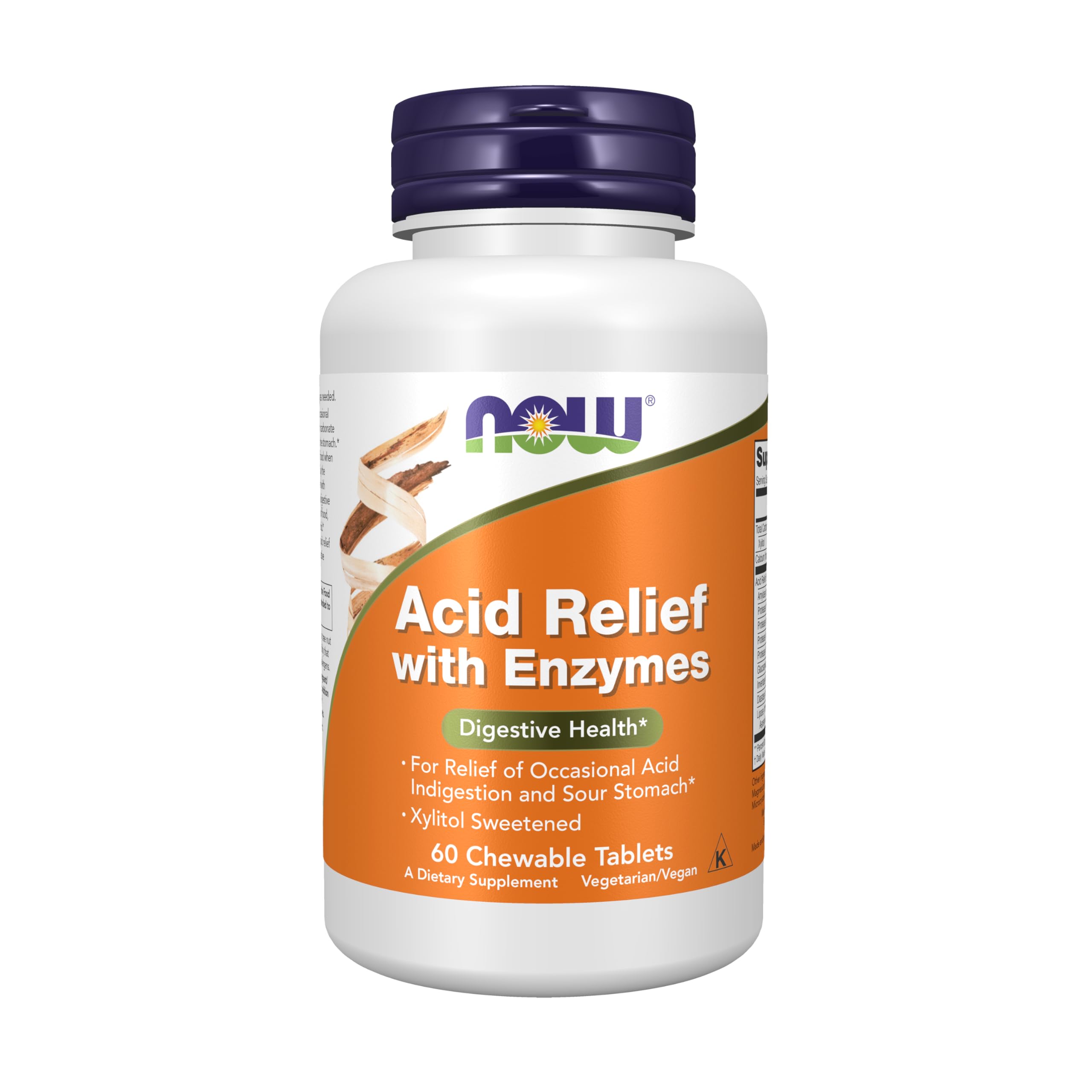Foto 2 pulgar | Suplemento Now Foods Acid Relief con Enzimas 60 Tabletas Masticables - Venta Internacional