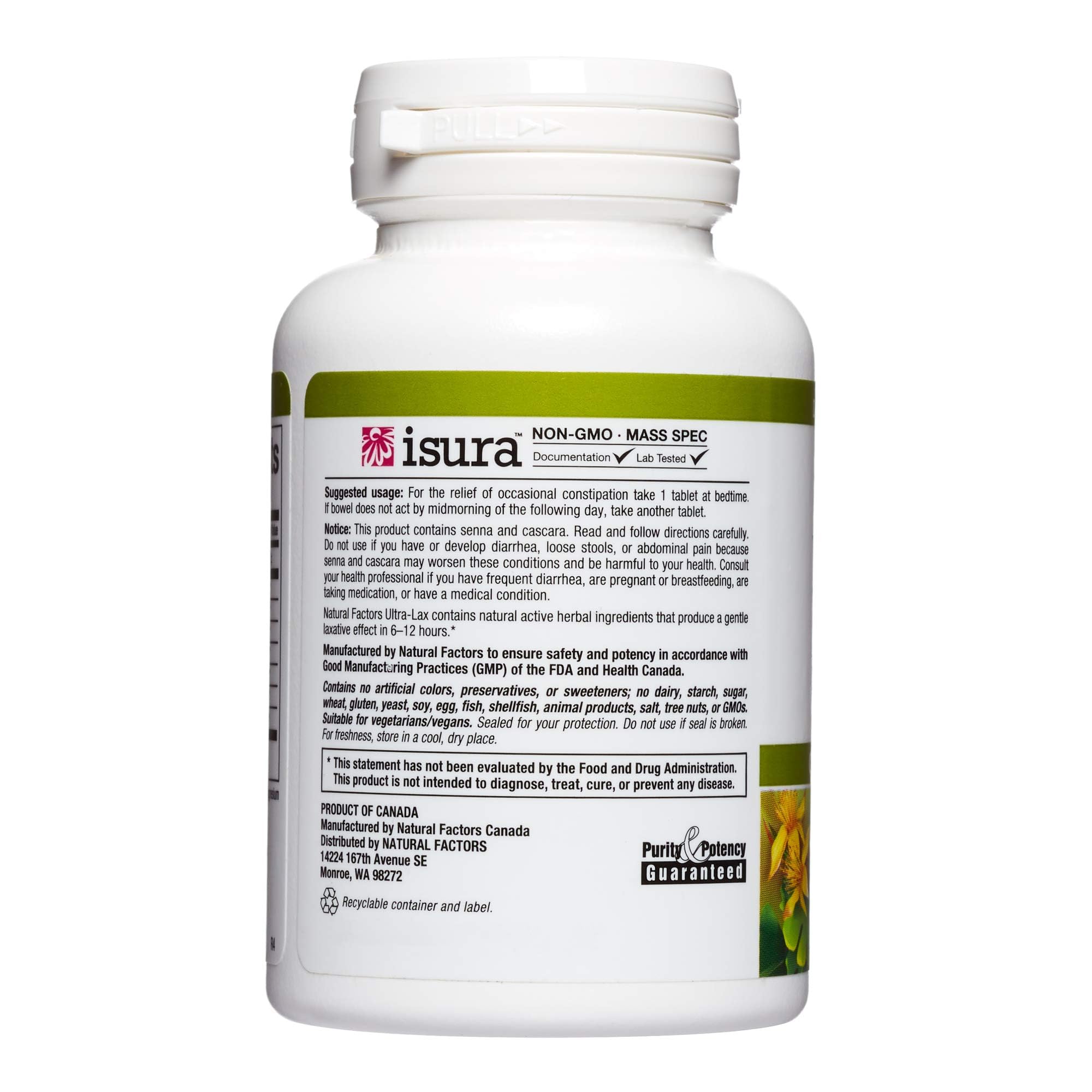 Foto 5 pulgar | Suplemento Natural Factors Ultra-lax Herbal 90 Comprimidos - Venta Internacional