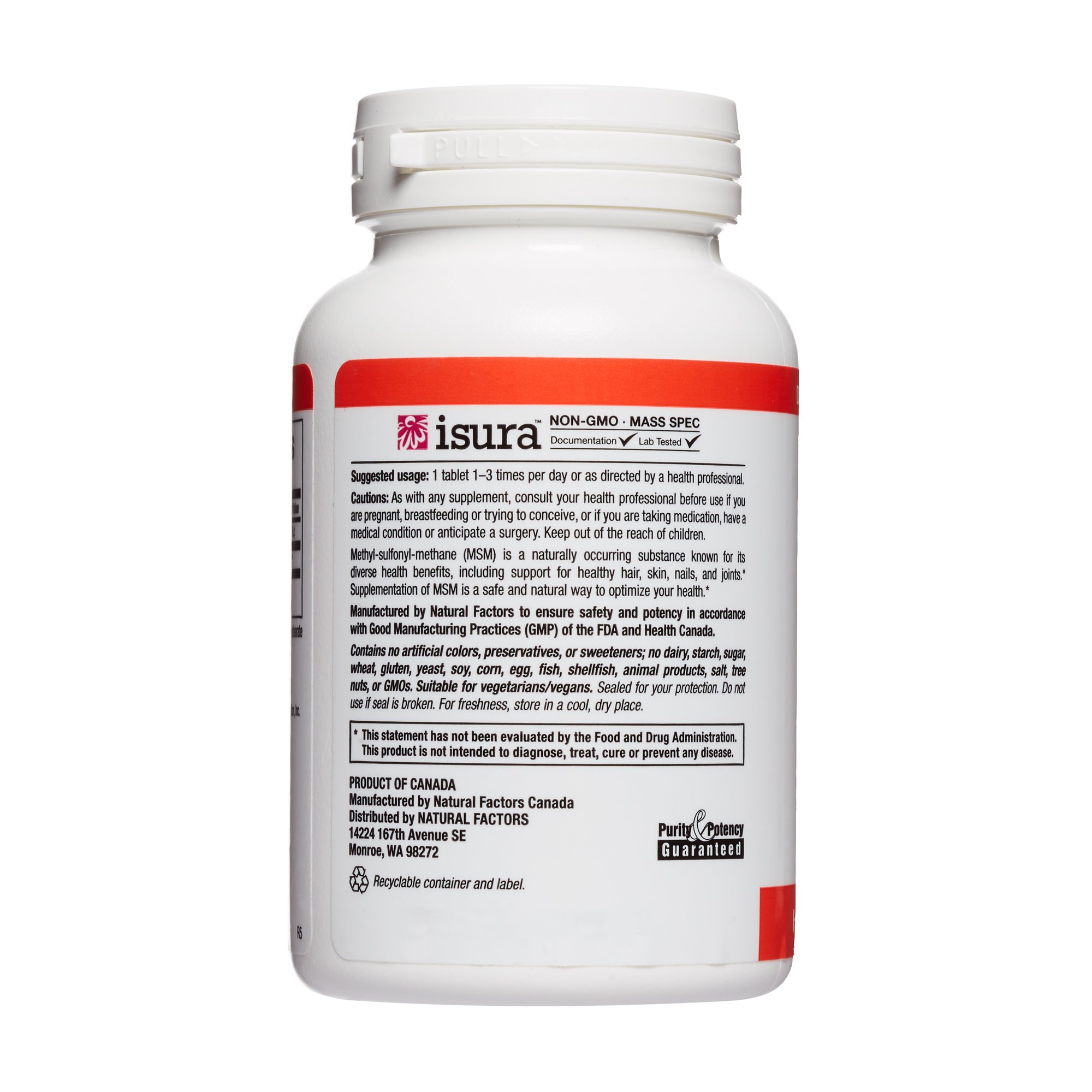 Foto 5 | Suplemento Natural Factors Msm 1000 Mg 90 Cápsulas - Venta Internacional
