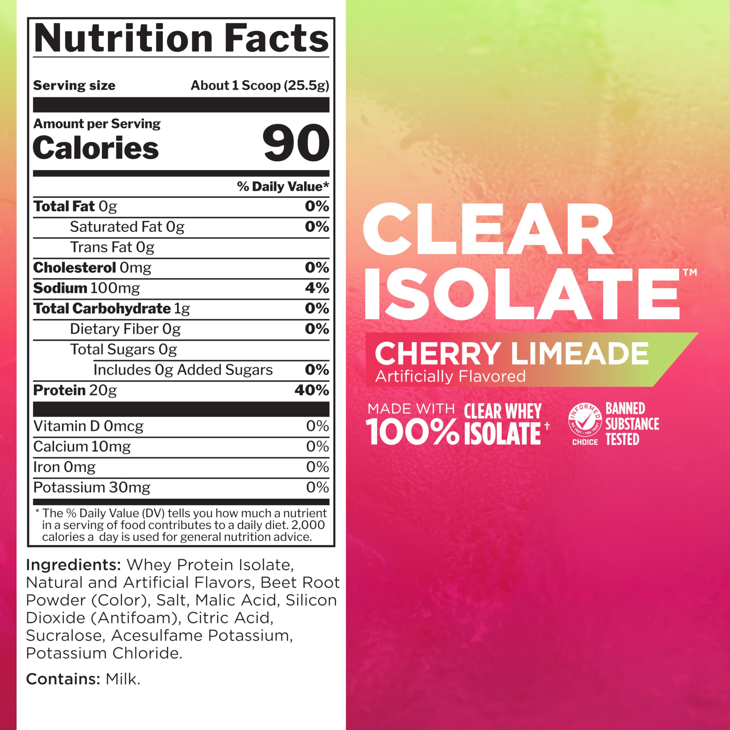 Foto 3 | Proteína en Polvo Rule 1 Proteins Clear Isolate 20 g Cereza y Lima 689 g - Venta Internacional