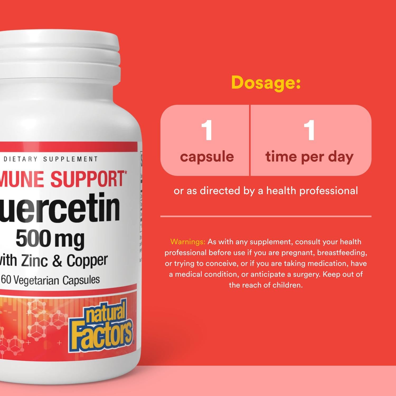 Foto 4 pulgar | Suplemento 500 Mg de Quercetina Natural Factors con Zinc y Cobre - Venta Internacional