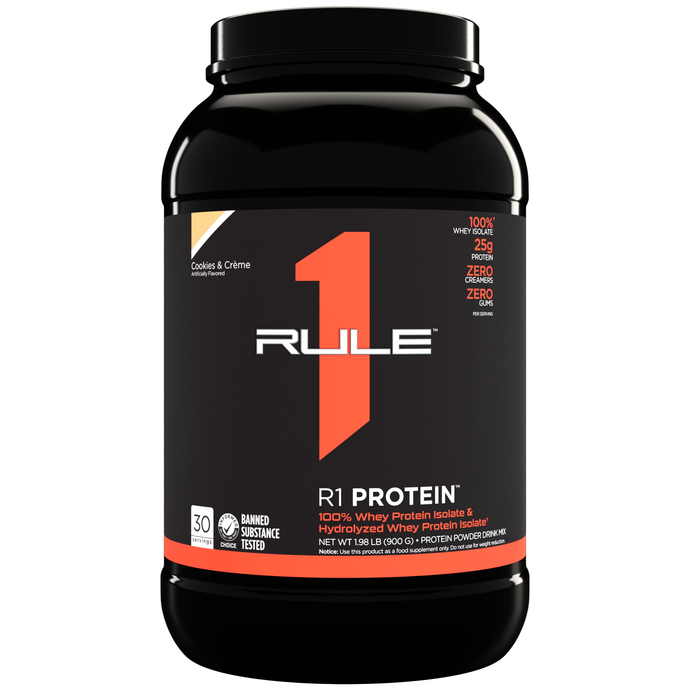 Foto 2 pulgar | Proteína en Polvo Rule 1 Proteins Sabor Cookies & Cream 900 g - Venta Internacional
