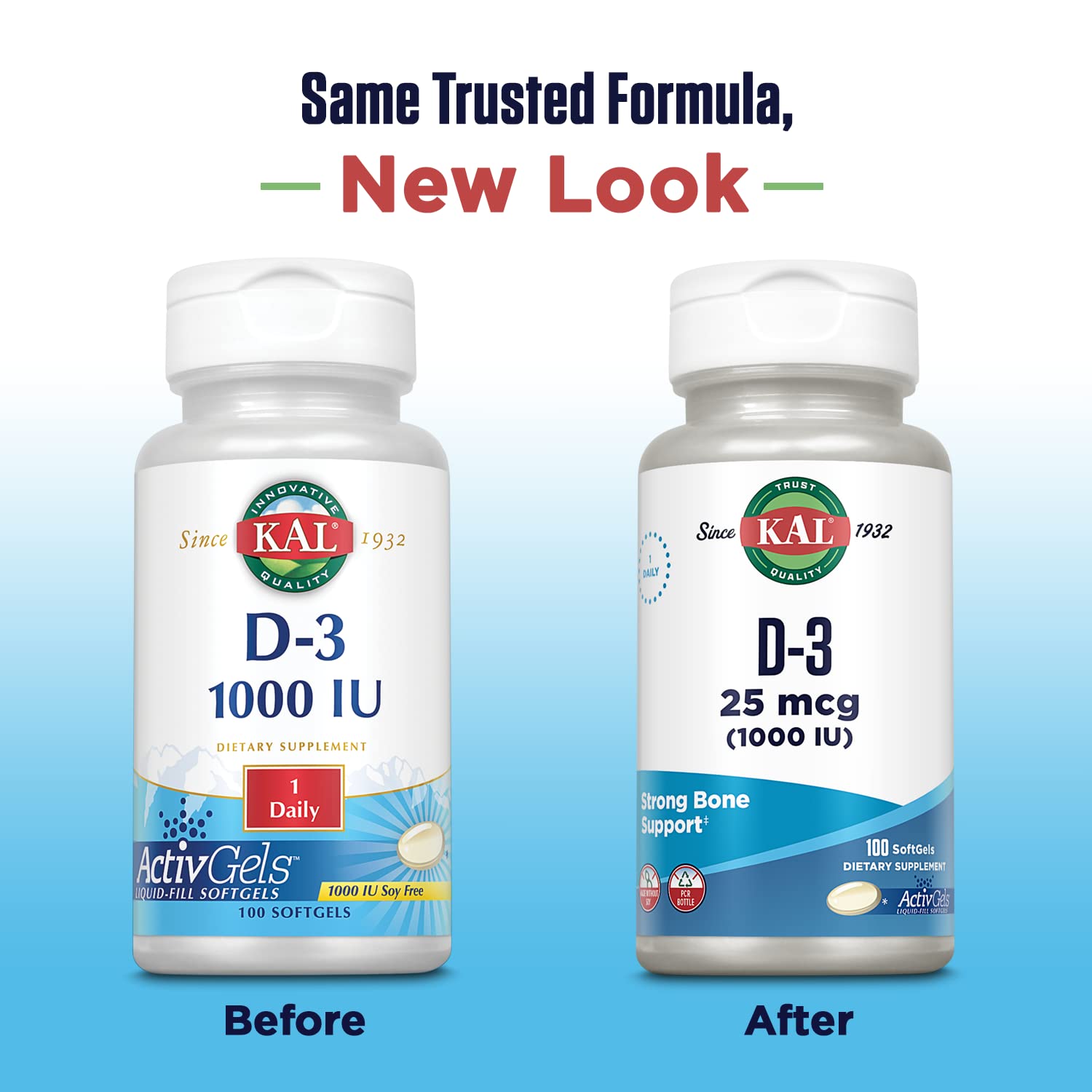 Foto 3 pulgar | Suplemento Kal de Vitamina D3 1000 Ui 100 Softgels - Venta Internacional