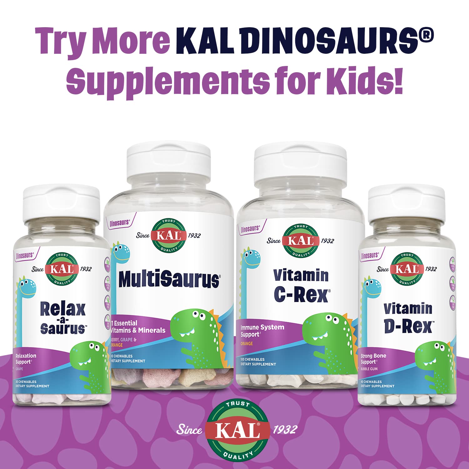 Foto 6 pulgar | Multivitamínicos Masticables Kal MultiSaurus Kids 60 Porciones - Venta Internacional