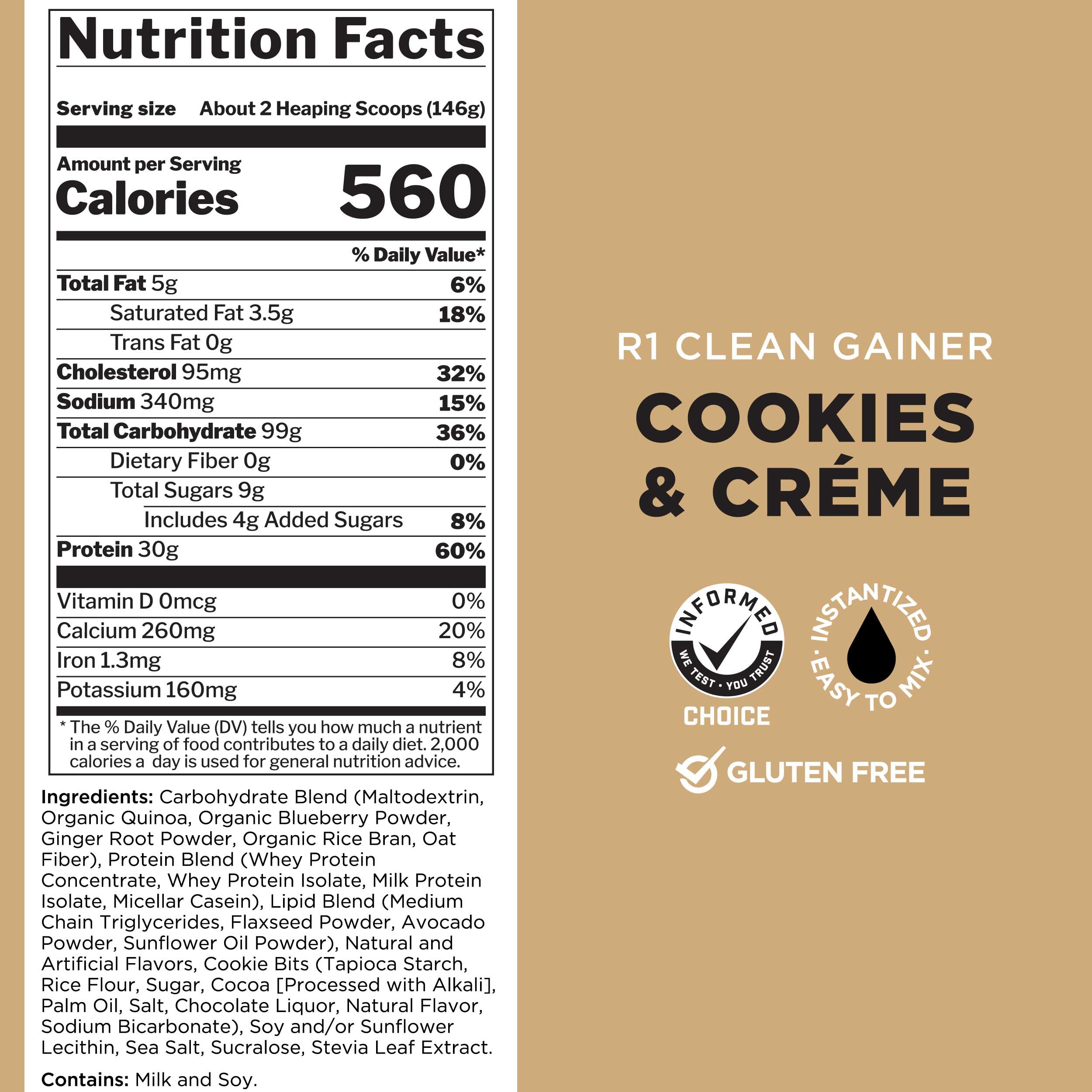 Foto 6 | Suplemento Rule 1 Proteins R1 Clean Gainer Sabor Cookies & Cream 15 Porciones 2.19 kg - Venta Internacional