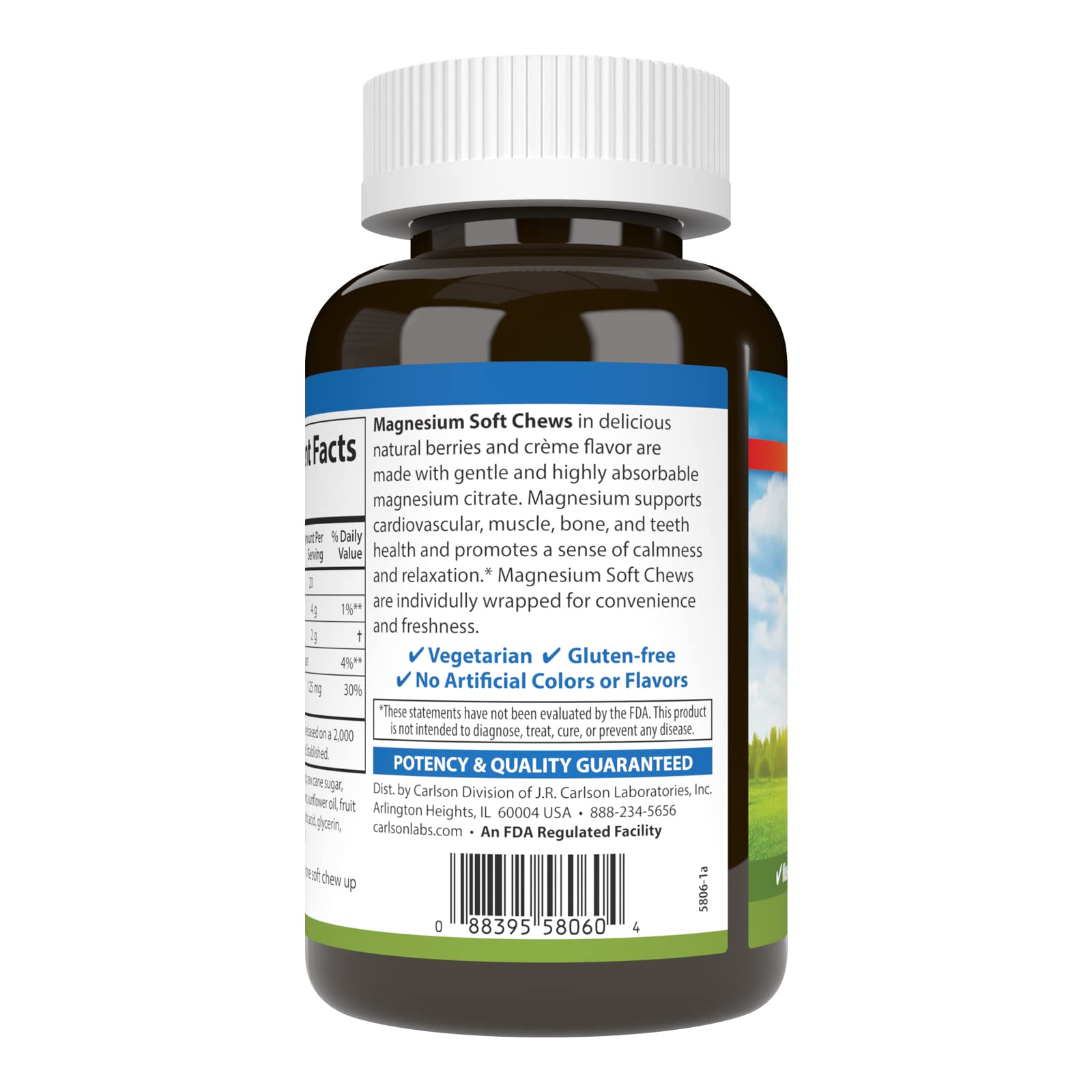 Foto 3 | Magnesio Carlson Bayas y Crema 125 mg - Venta Internacional