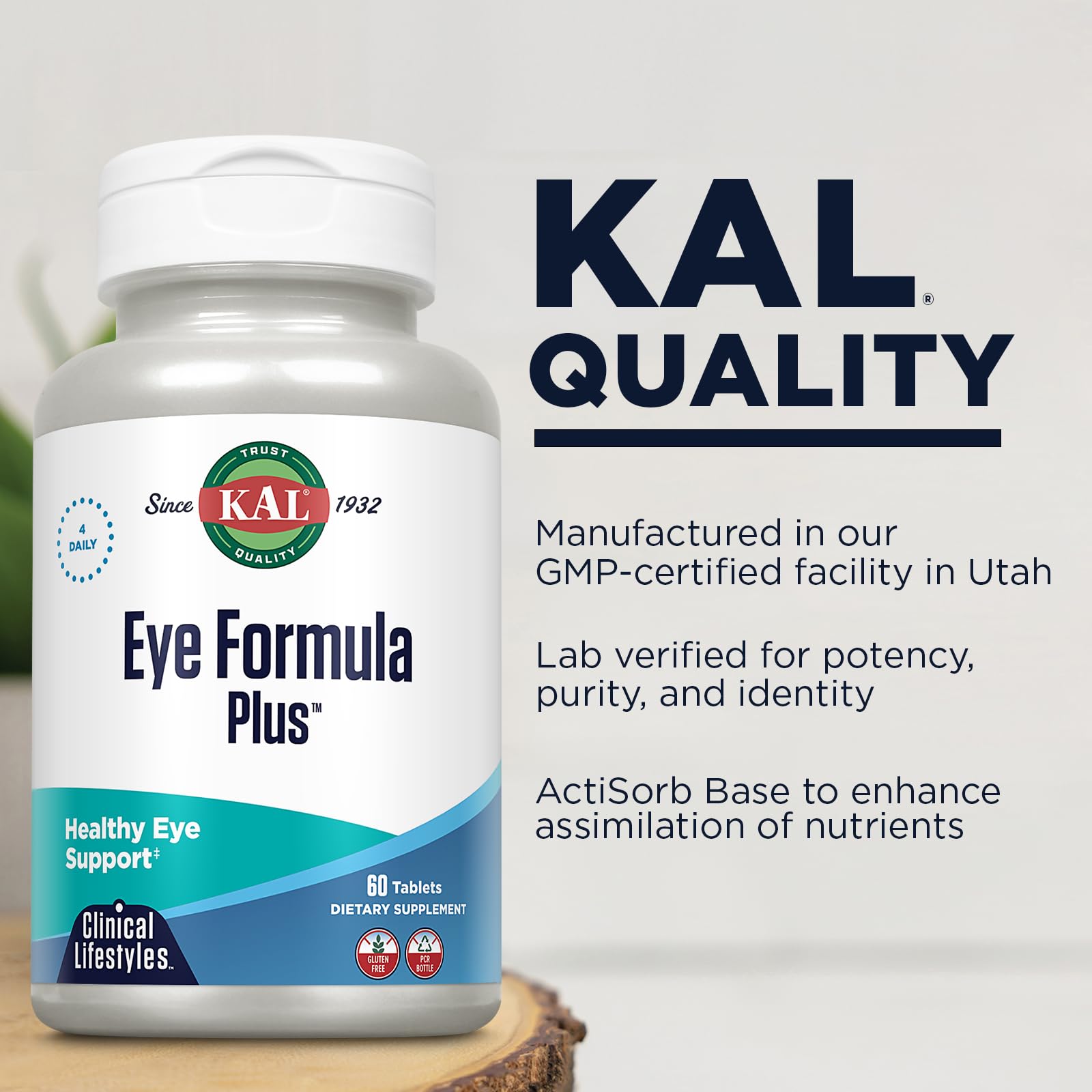 Foto 5 pulgar | Suplementos Kal Fórmula Ocular Plus para Adultos 60 Tabletas - Venta Internacional