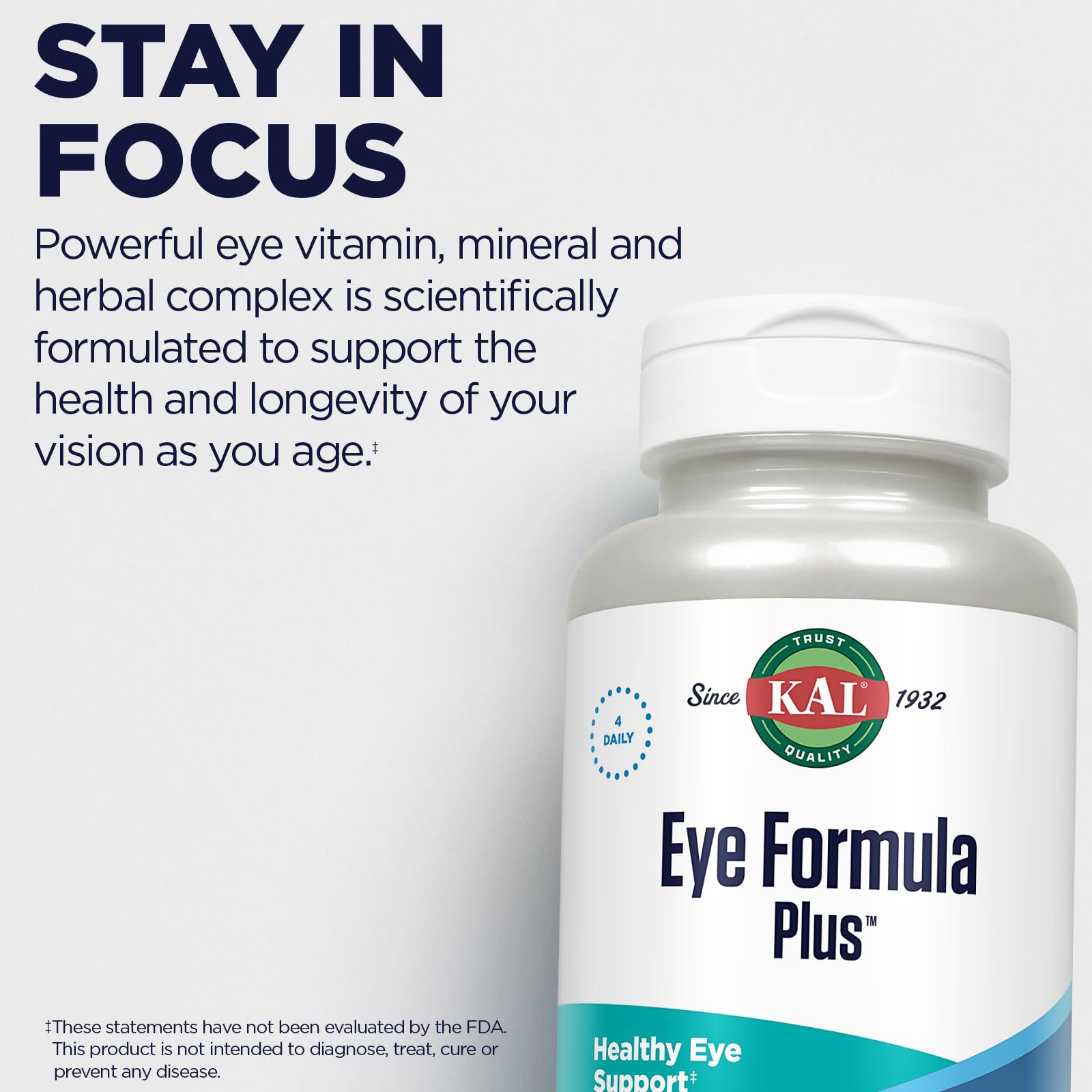 Foto 6 pulgar | Suplementos Kal Fórmula Ocular Plus para Adultos 60 Tabletas - Venta Internacional