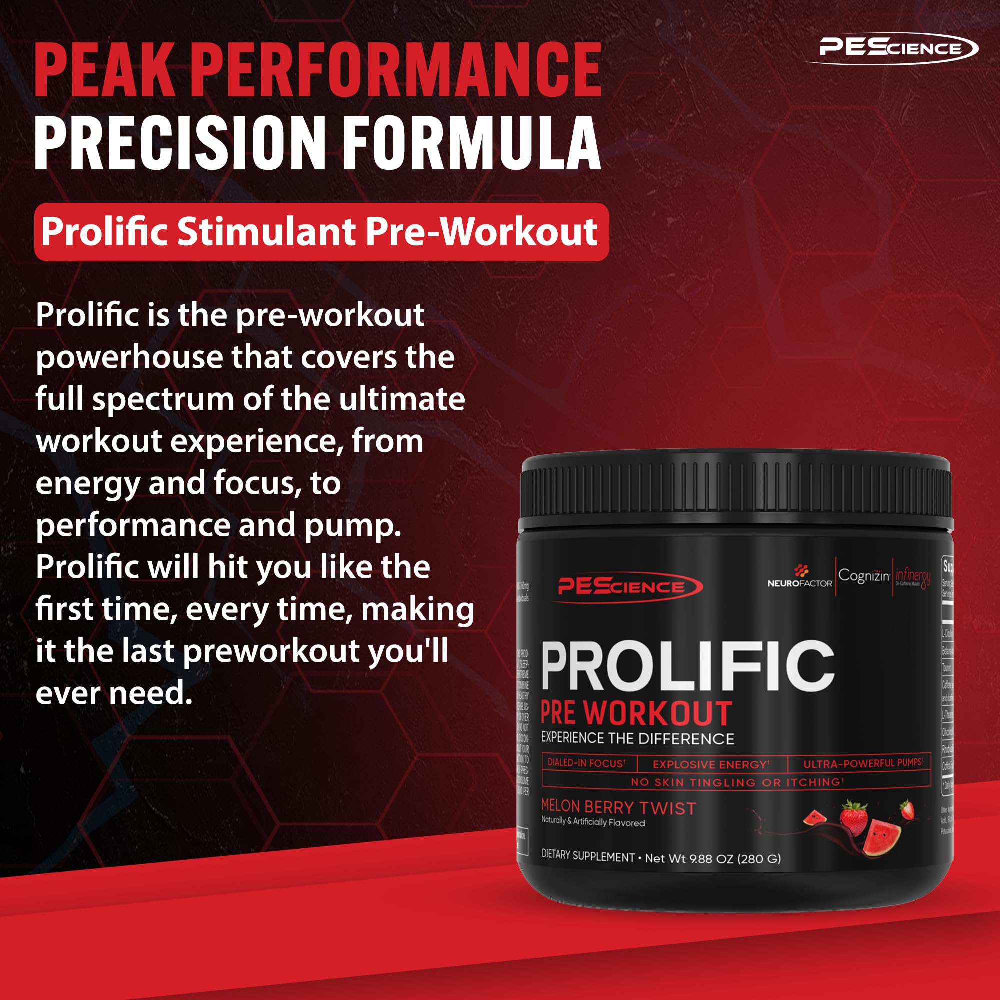 Foto 4 pulgar | Pre Entreno PEScience Prolific 40 Servicios  - Venta Internacional