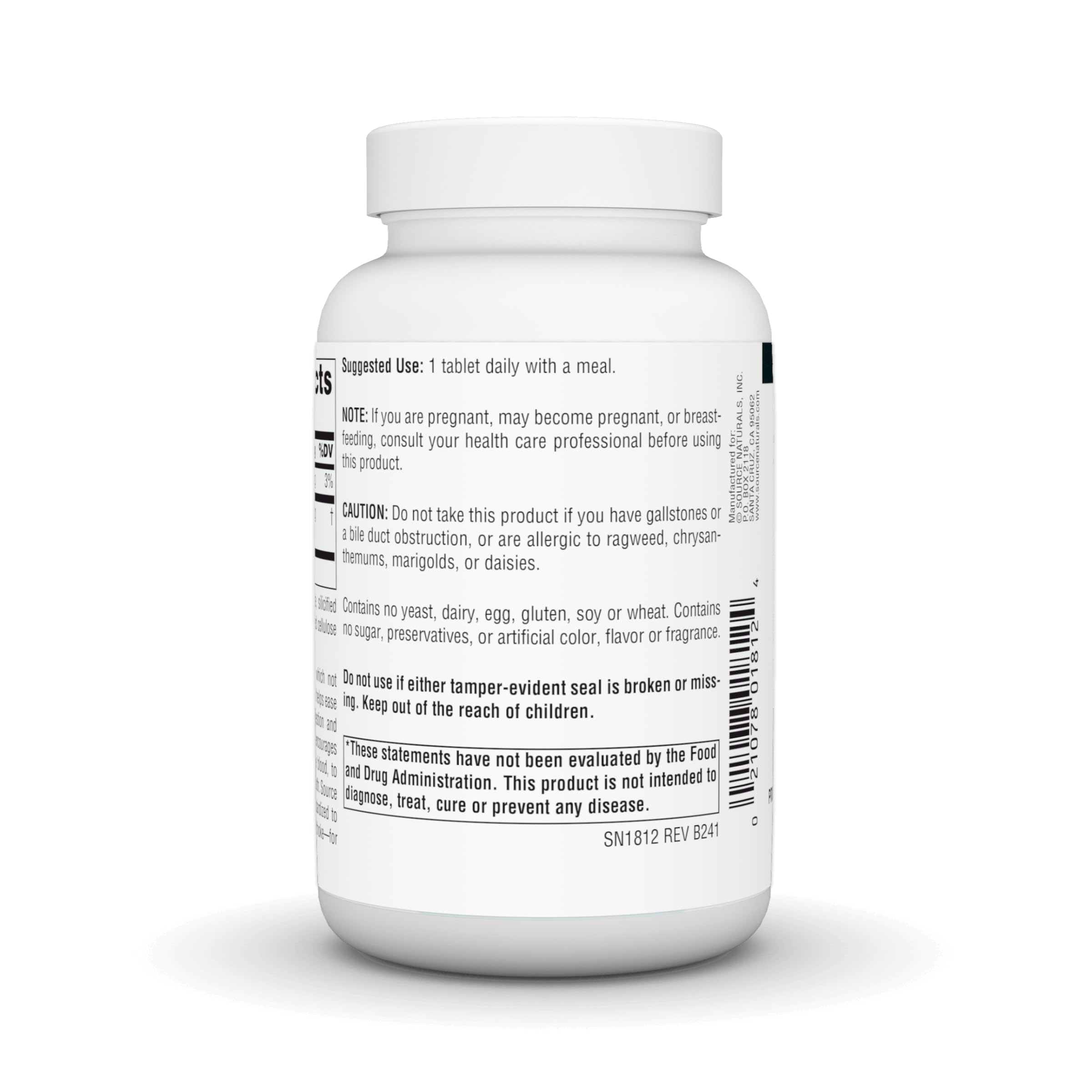 Foto 4 pulgar | Extracto de Alcachofa Supplement Source Naturals 500 Mg 180 Comprimidos - Venta Internacional